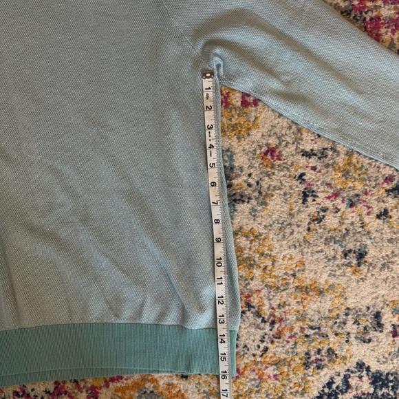 Lands’ End Men’s Green & White V Neck Long Sleeve Sweater 100% Cotton Size XL - Picture 11 of 12